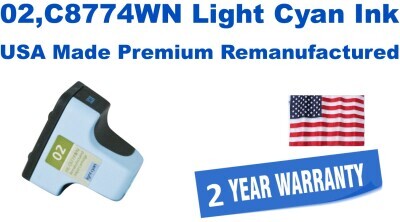 02,C8774WN Light Cyan Premium USA Made Remanufactured ink