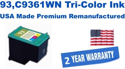 93,C9361WN Tri-Color Premium USA Made Remanufactured ink