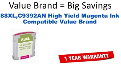 88XL,C9392AN High Yield Magenta Compatible Value Brand ink