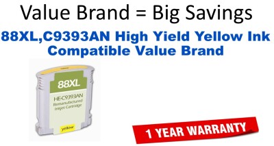 88XL,C9393AN High Yield Yellow Compatible Value Brand ink