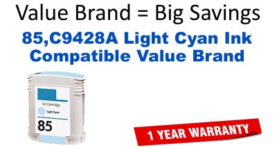 85,C9428A Light Cyan Compatible Value Brand ink
