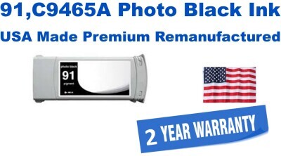 91,C9465A Photo Black Premium USA Made Remanufactured ink