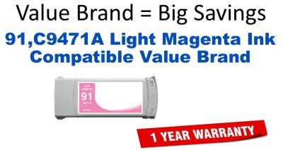 91,C9471A Light Magenta Compatible Value Brand ink