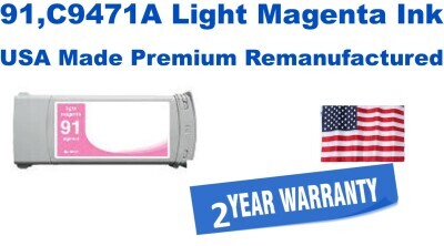 91,C9471A Light Magenta Premium USA Made Remanufactured ink
