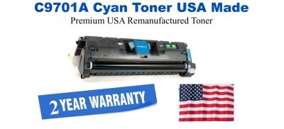 C9701A,121A Cyan Premium USA Made Remanufactured HP toner