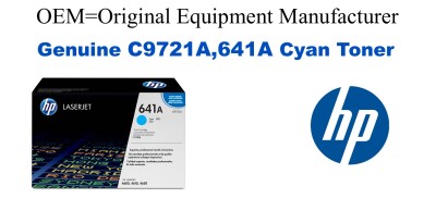 C9721A,641A Genuine Cyan HP Toner