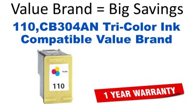 110,CB304AN Tri-Color Compatible Value Brand ink