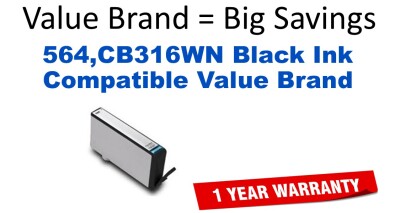 564,CB316WN Black Compatible Value Brand ink