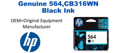 564,CB316WN Genuine Black HP Ink