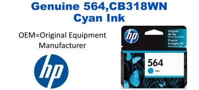 564,CB318WN Genuine Cyan HP Ink