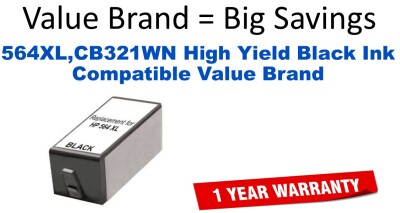 564XL,CB321WN High Yield Black Compatible Value Brand ink