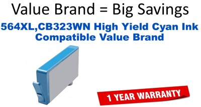 564XL,CB323WN High Yield Cyan Compatible Value Brand ink