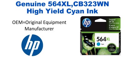 564XL,CB323WN Genuine High Yield Cyan HP Ink