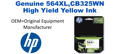 564XL,CB325WN Genuine High Yield Yellow HP Ink
