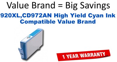 920XL,CD972AN High Yield Cyan Compatible Value Brand ink