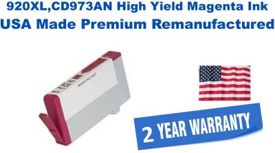 920XL,CD973AN High Yield Magenta Premium USA Made Remanufactured ink