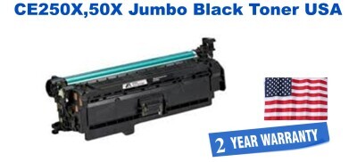 CE250X,504X Jumbo Premium USA Made Remanufactured HP Toner 50% Higher Yield