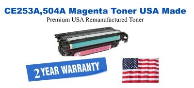 CE253A,504A Magenta Premium USA Remanufactured Brand Toner