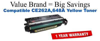 CE262A,648A Yellow Compatible Value Brand toner