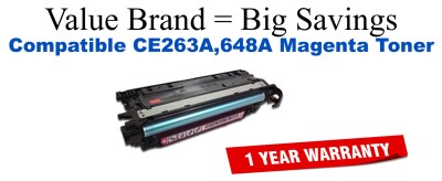 CE263A,648A Magenta Compatible Value Brand toner