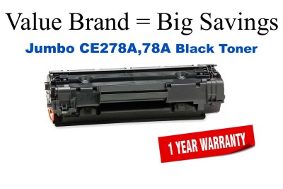 CE278A,78A Jumbo Black Compatible Value Brand HP Jumbo Toner 50% Higher Yield