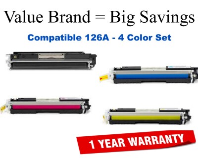 126A 4-Color Set Compatible Value Brand toner CE310A,CE311A,CE312A,CE313A