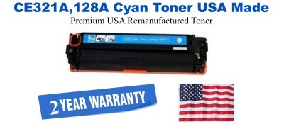 CE321A,128A Cyan Premium USA Remanufactured Brand Toner