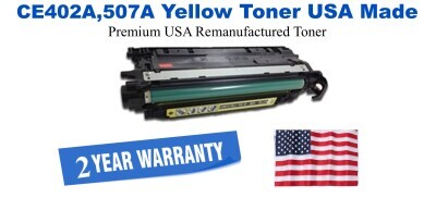 CE402A,507A Yellow Premium USA Remanufactured Brand Toner
