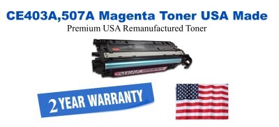 CE403A,507A Magenta Premium USA Remanufactured Brand Toner