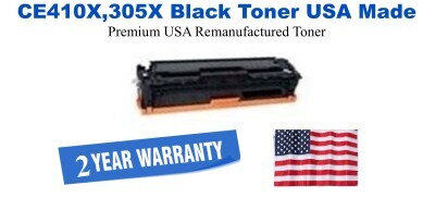 CE410X,305X High Yield Black Premium USA Remanufactured Brand Toner