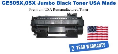 CE505X,05X Jumbo Premium USA Made Remanufactured HP Toner 50% Higher Yield