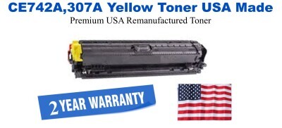 CE742A,307A Yellow Premium USA Remanufactured Brand Toner