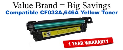 CF032A,646A Yellow Compatible Value Brand toner