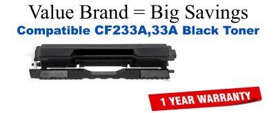 CF233A,33A Black Compatible Value Brand toner