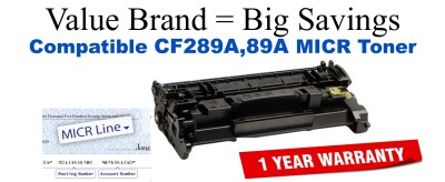 CF289A,89A MICR Compatible Value Brand toner