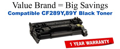 CF289Y,89Y Black Compatible Value Brand toner