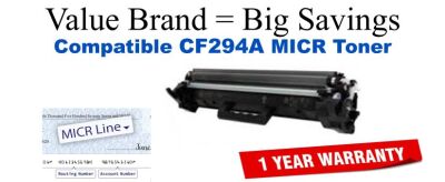 CF294A,94A MICR Compatible Value Brand toner