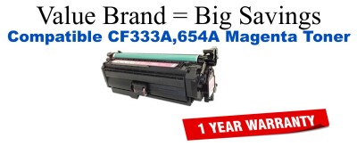 CF333A,654A Magenta Compatible Value Brand toner