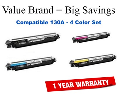 130A 4-Color Set Compatible Value Brand toner CF350A,CF351A,CF352A,CF353A