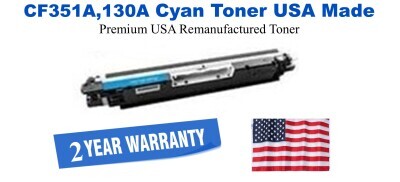 CF351A,130A Cyan Premium USA Remanufactured Brand Toner