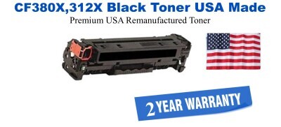 CF380X,312X High Yield Black Premium USA Remanufactured Brand Toner