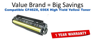 CF462X, 656X High Yield Yellow Compatible Value Brand Toner