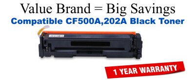 CF500A,202A Black Compatible Value Brand toner