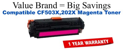 CF503X,202X High Yield Magenta Compatible Value Brand toner