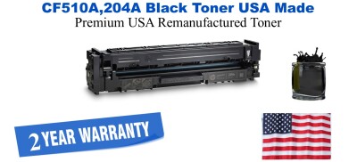CF510A,204A Black Premium USA Remanufactured Brand Toner
