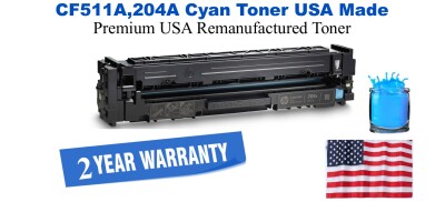 CF511A,204A Cyan Premium USA Remanufactured Brand Toner