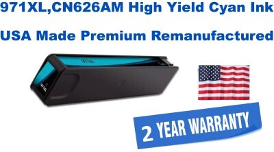 971XL,CN626AM High Yield Cyan Premium USA Made Remanufactured ink