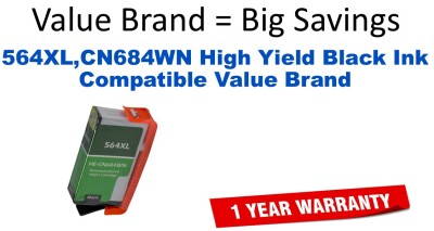 564XL,CN684WN High Yield Black Compatible Value Brand ink