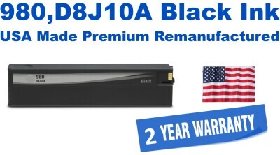 980,D8J10A Black Premium USA Made Remanufactured ink