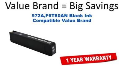 972A,F6T80AN Black Compatible Value Brand ink